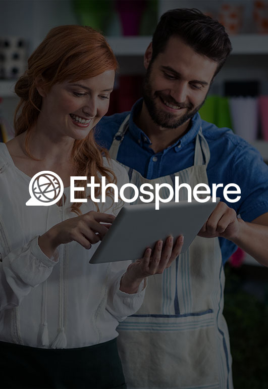 Ethosphere white logo