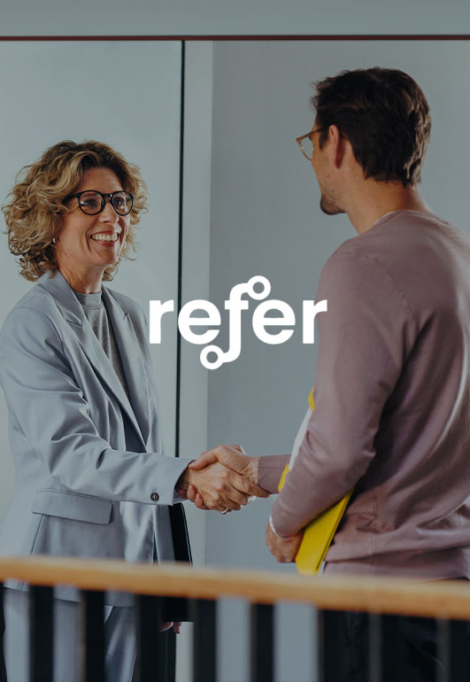 Refer white logo